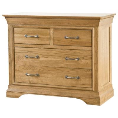 Limoges Solid Oak 4 Drawer Wide Chest